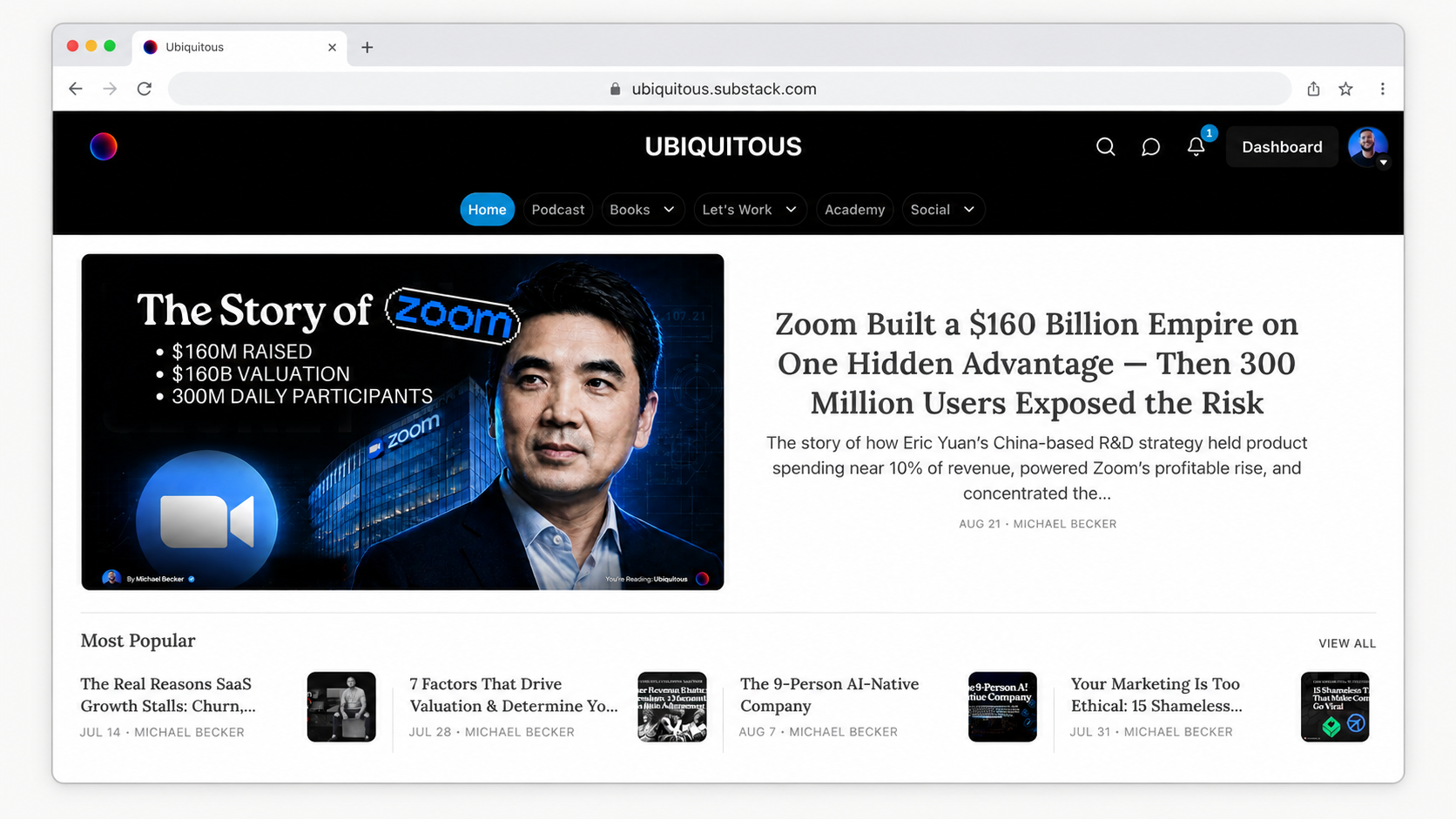 Ubiquitous Substack publication